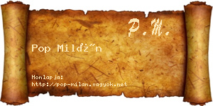 Pop Milán névjegykártya